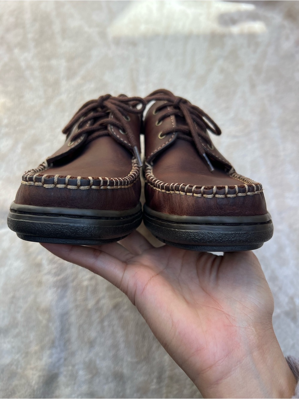 Hush Puppies Brown Genuine Leather Lace-Up Casual Oxford Shoes View 6